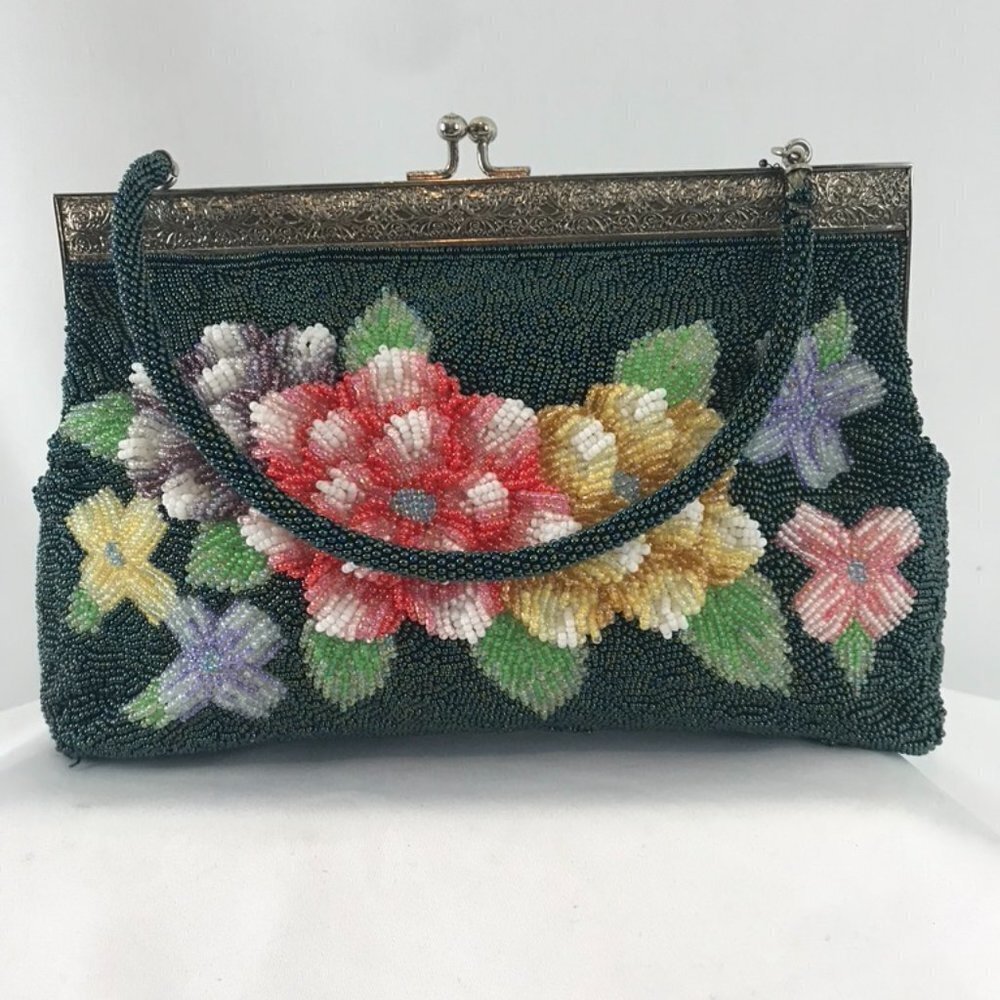 Vintage Multi-Coloured 50s-Style Beaded Clutch